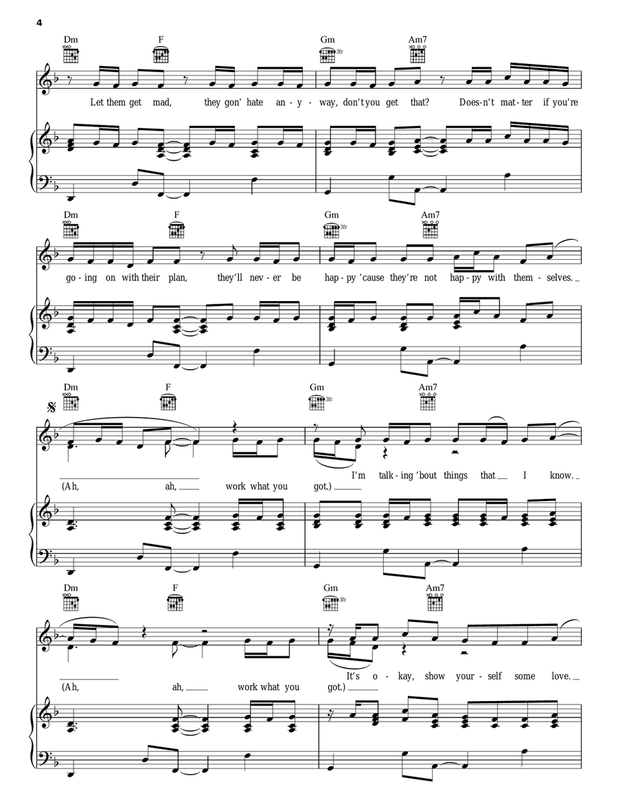 Work That Piano, Vocal, Guitar scores gallery preview page 4