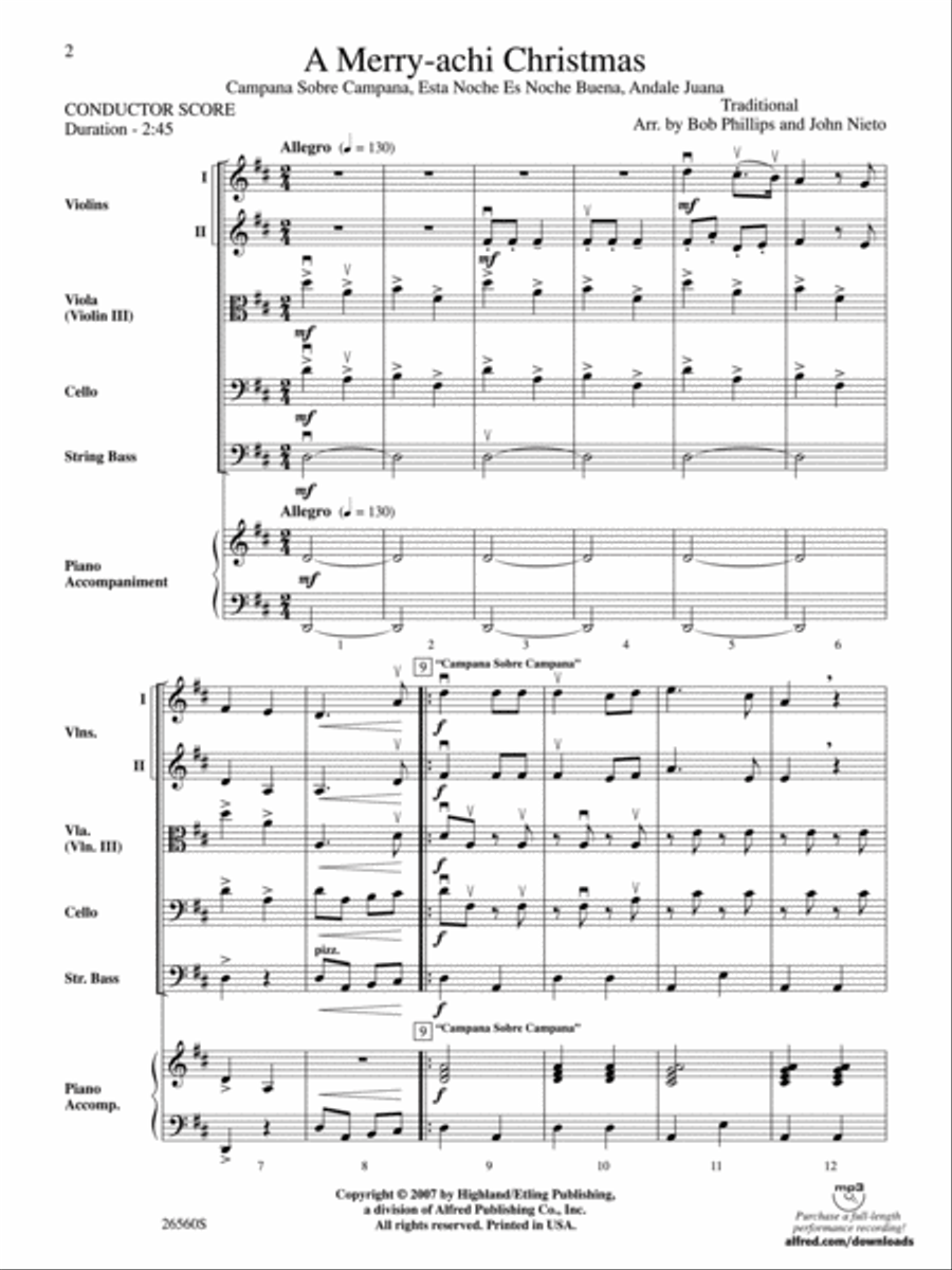 A Merry-achi Christmas A Merry-achi Christmas String Orchestra scores gallery preview page 2