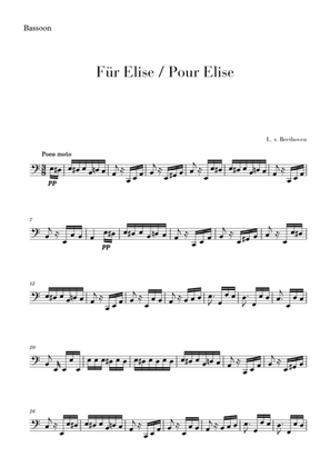 Book cover for Pour Elise (Für Elise) for Bassoon
