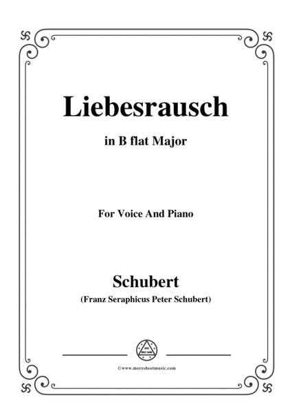 Schubert-Liebesrausch,in B flat Major,for Voice and Piano image number null