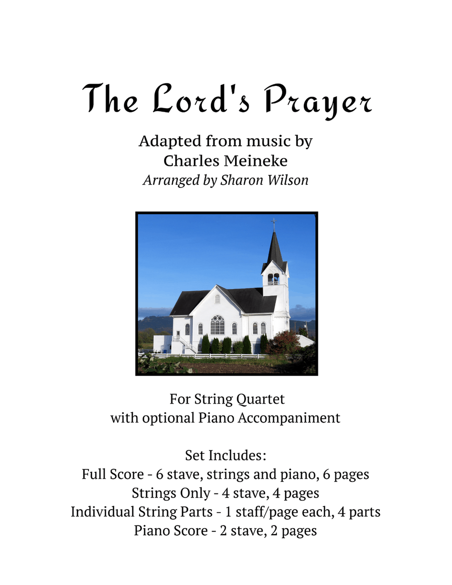 The Lord's Prayer (for string quartet with optional piano accompaniment) Small Ensemble scores gallery preview page 1