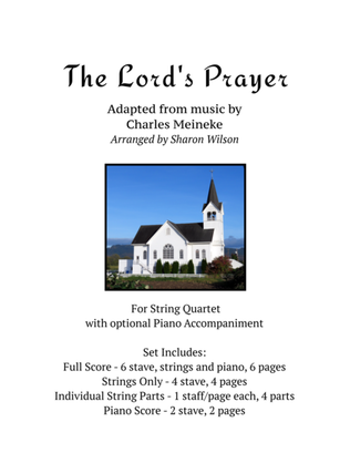 Book cover for The Lord's Prayer (for string quartet with optional piano accompaniment)