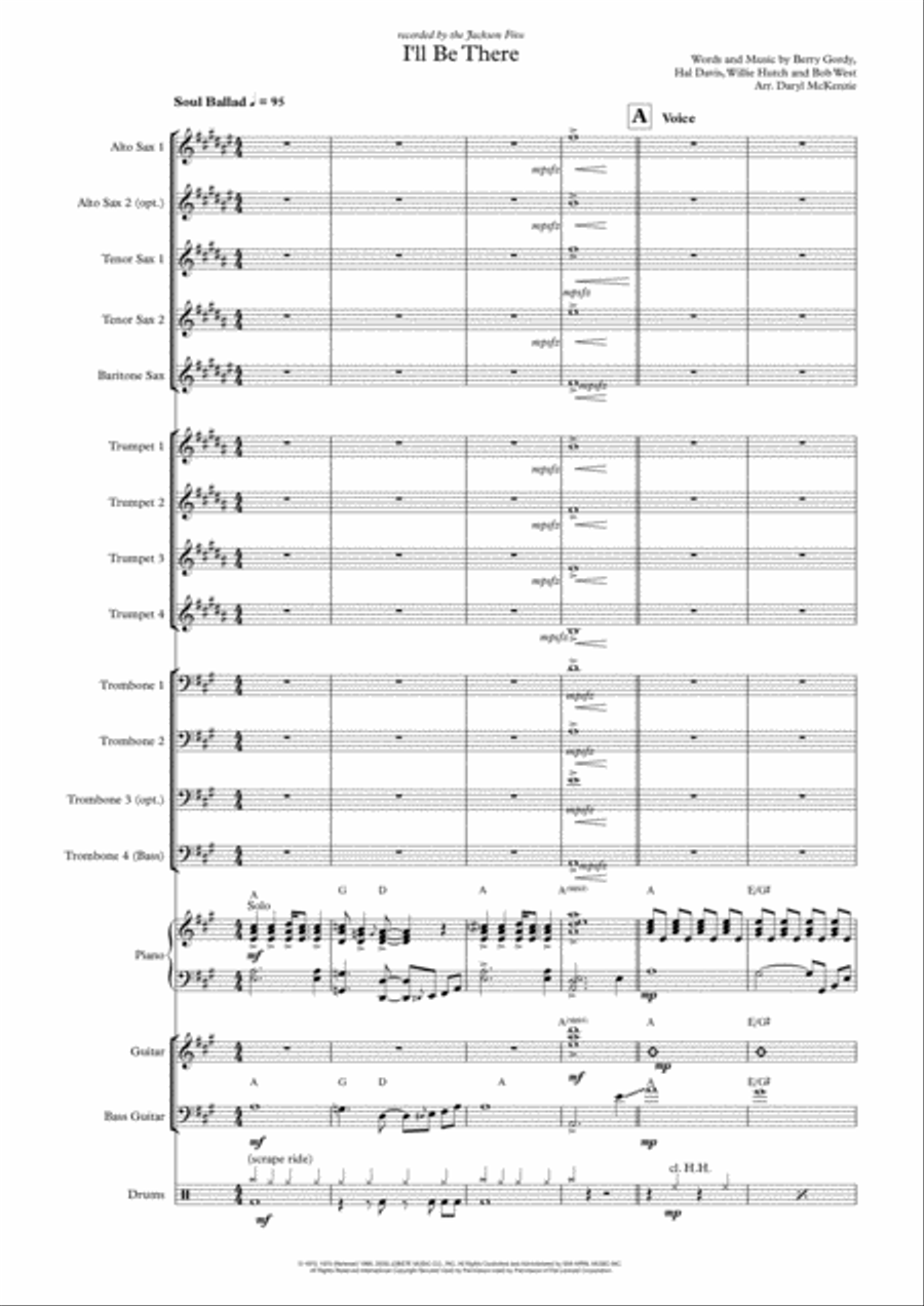 I'll Be There Saxophone scores gallery preview page 1