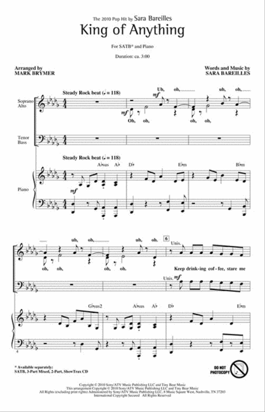 King of Anything King of Anything 4-Part scores gallery preview page 2