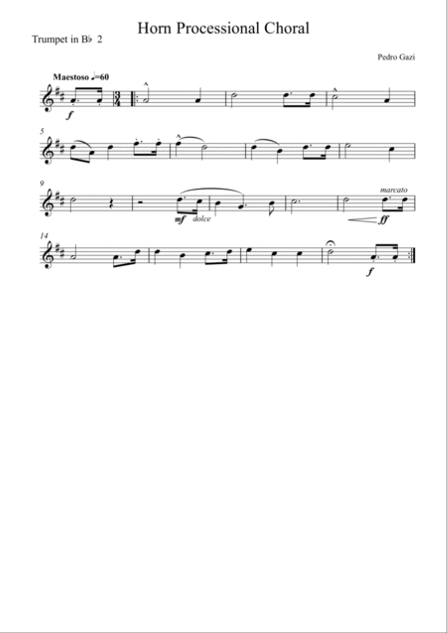 Horn Processional Choral Choir scores gallery preview page 3