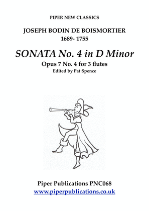 BOISMORTIER SONATA IN D MINOR OPUS 7 No. 4 FOR 3 FLUTES