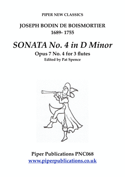 BOISMORTIER SONATA IN D MINOR OPUS 7 No. 4 FOR 3 FLUTES