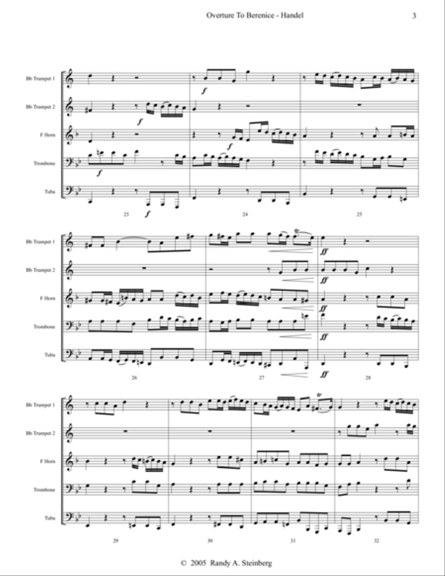 Overture To Berenice Brass Ensemble scores gallery preview page 6
