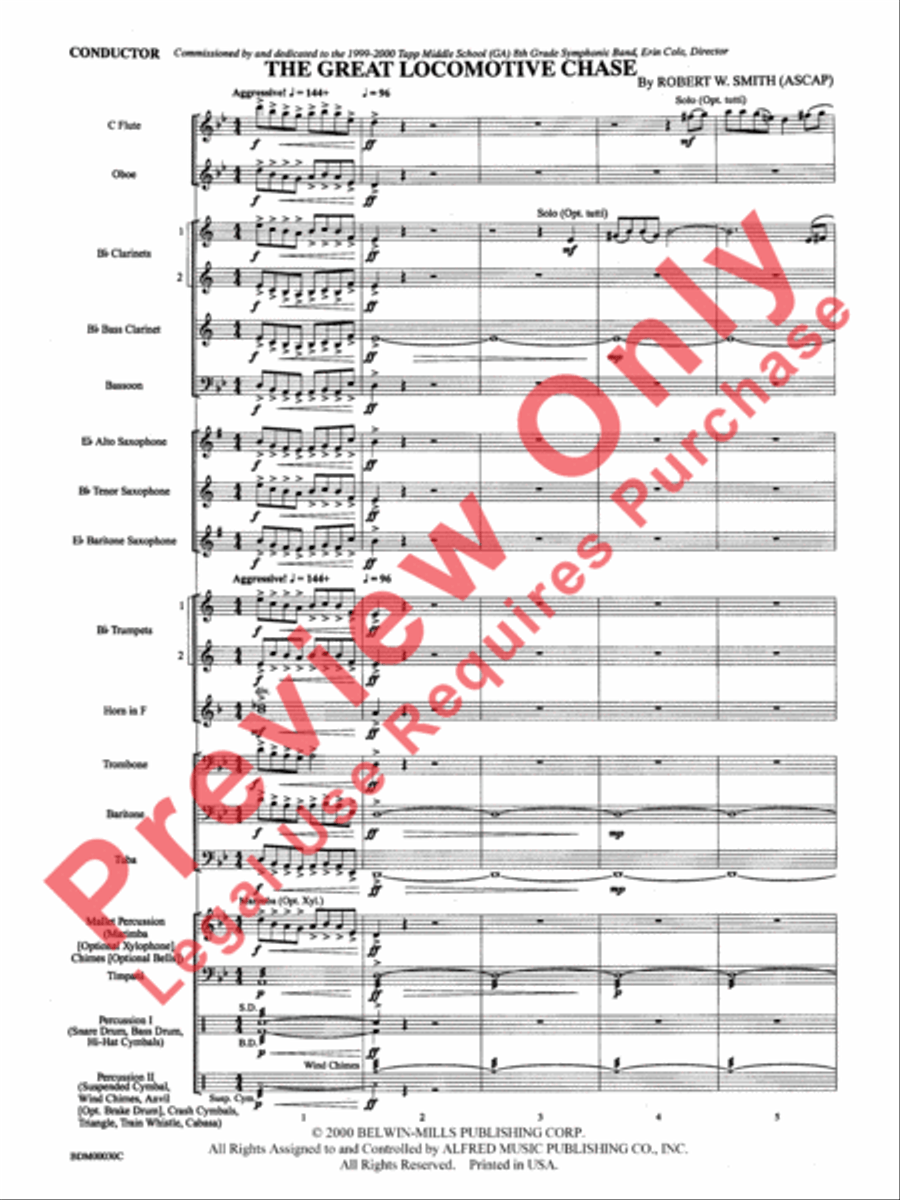 The Great Locomotive Chase Concert Band scores gallery preview page 7