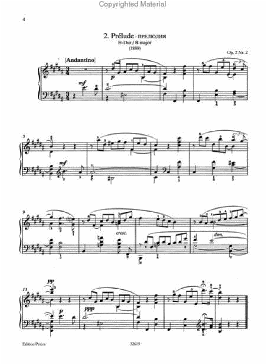 3 Morceaux Op. 2 for Piano