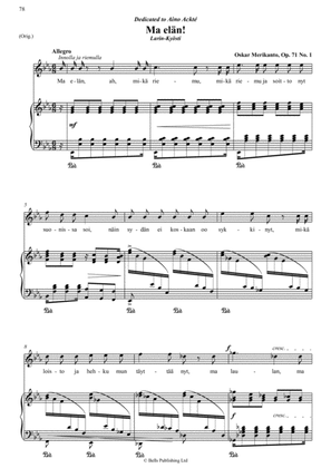Ma elan!, Op. 71 No. 1 (Original key. E-flat Major)