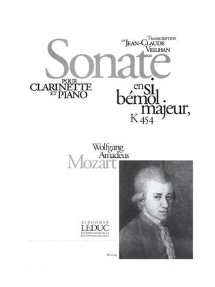 Book cover for Sonate En Si Bemol Majeur K454 Pour Clarinette En Si Bemol Et Piano