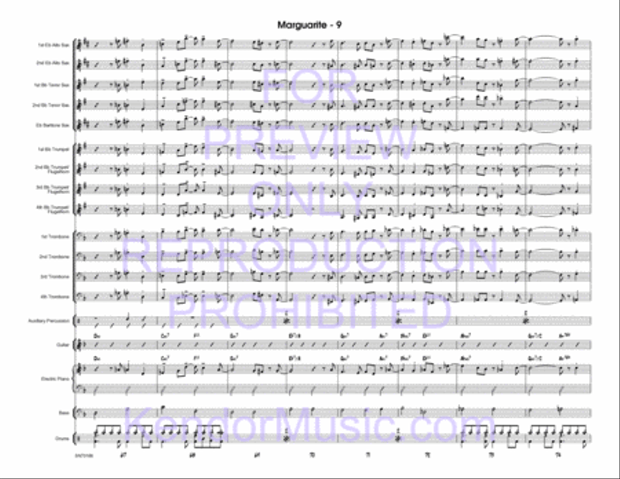 Marguarite (Full Score) Jazz Ensemble scores gallery preview page 10