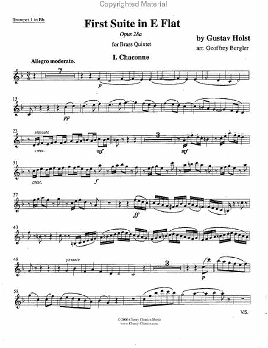 First Suite in Eb Brass Quintet scores gallery preview page 10