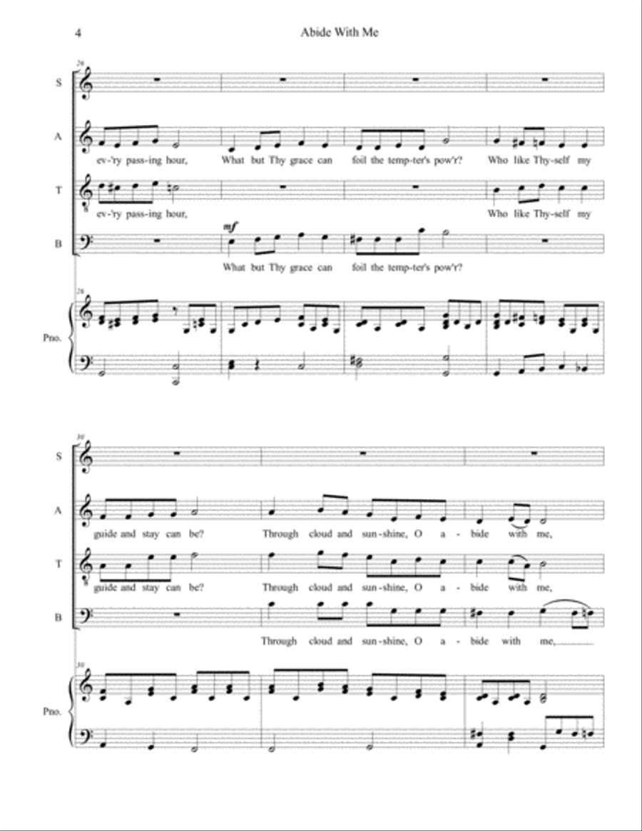 Abide With Me 4-Part scores gallery preview page 4