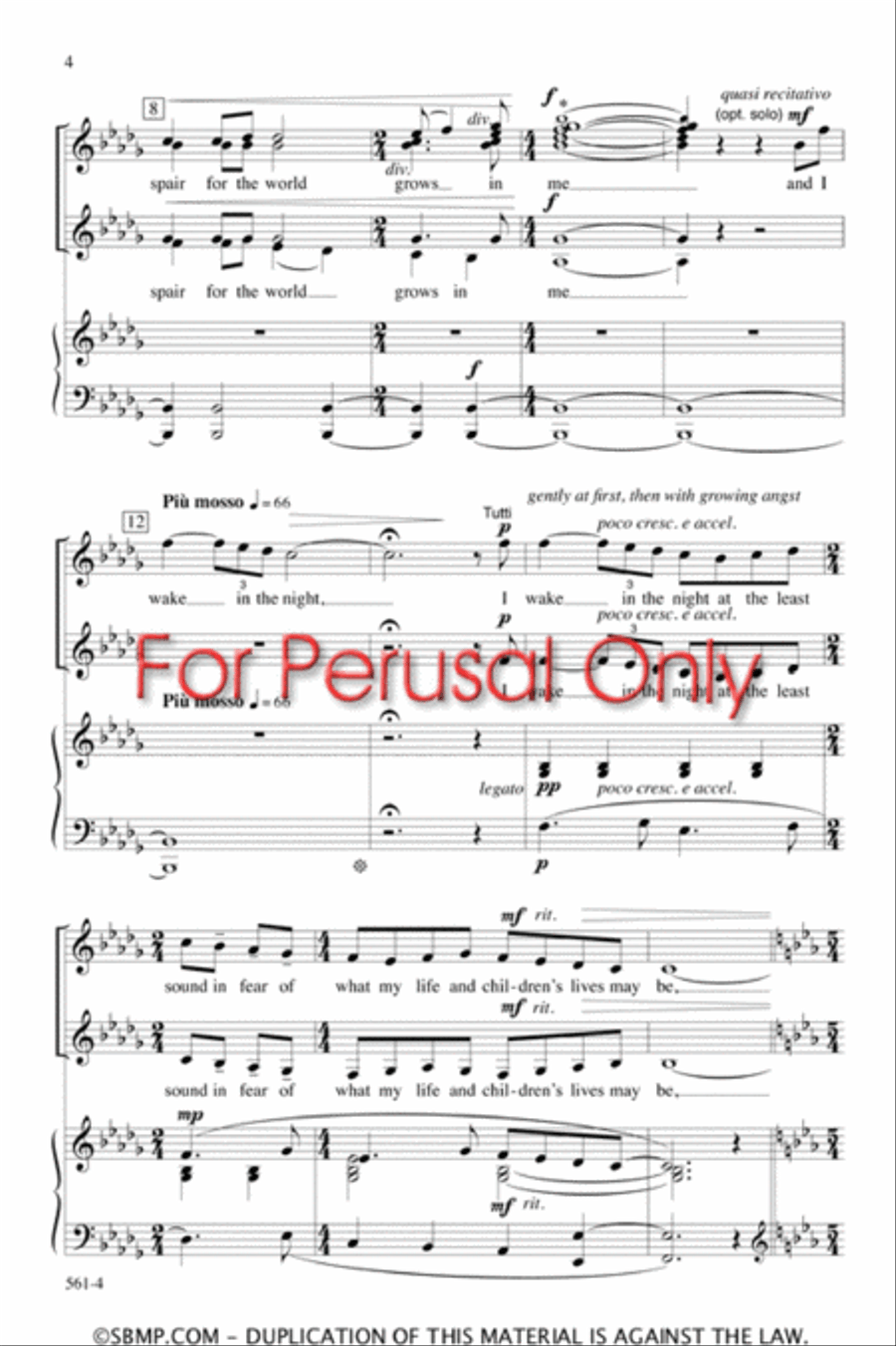 The Peace of Wild Things - SSAA Octavo SSAA scores gallery preview page 3