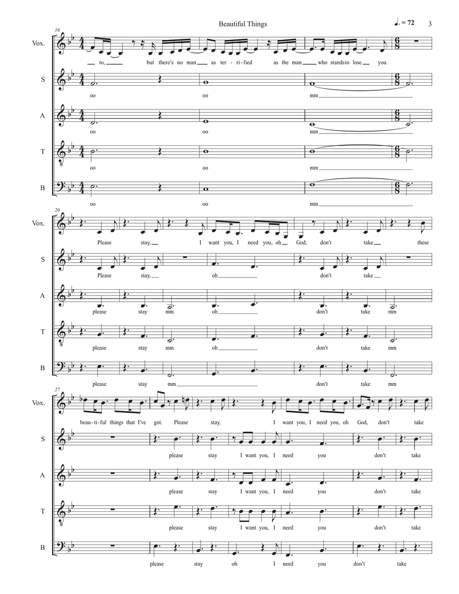 Beautiful Things 4-Part scores gallery preview page 3