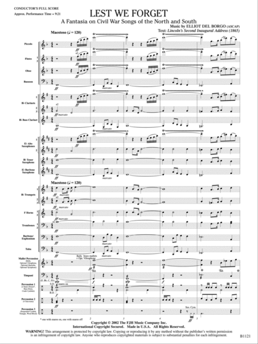 Lest We Forget: Score Concert Band scores gallery preview page 3