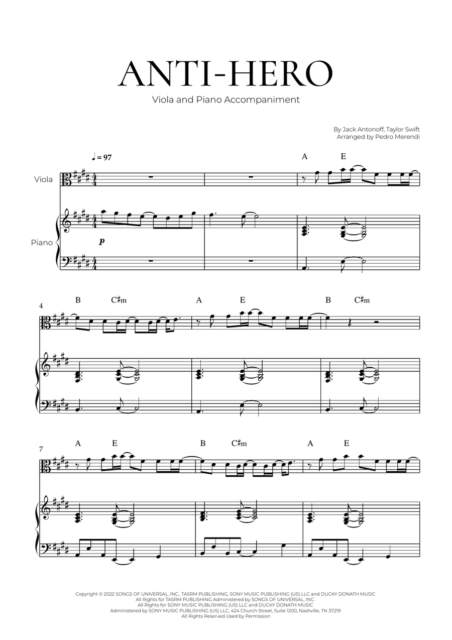 Anti-hero Anti-hero Viola scores gallery preview page 1