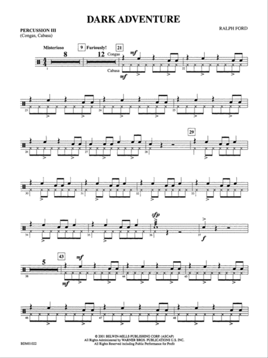 Dark Adventure: 3rd Percussion Concert Band scores gallery preview page 1