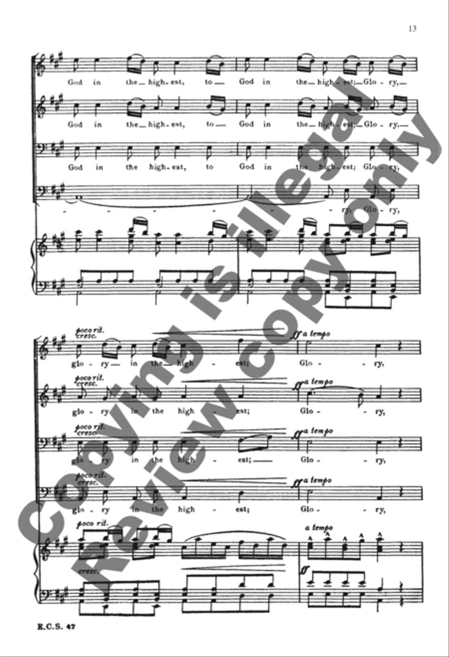 Glory to God in the Highest! TTBB scores gallery preview page 13