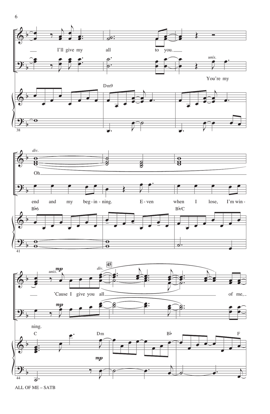 All Of Me (arr. Mac Huff) 4-Part scores gallery preview page 5