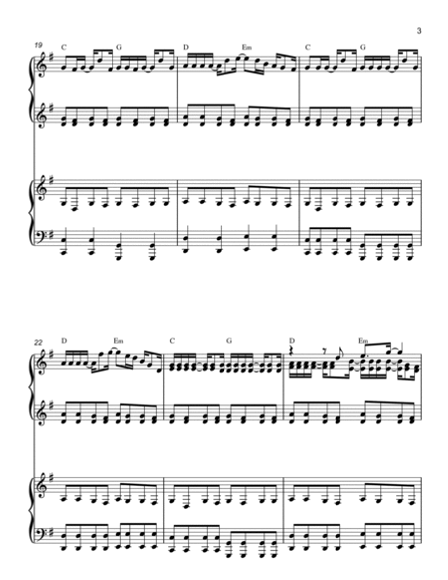 Waloyo Yamoni - 'We Overcome the Wind' 1 Piano, 4-Hands scores gallery preview page 3