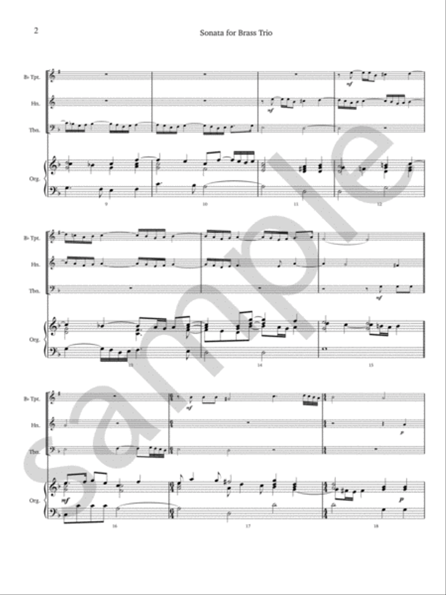 Sonata For Brass Trio (1615) Brass Trio scores gallery preview page 4