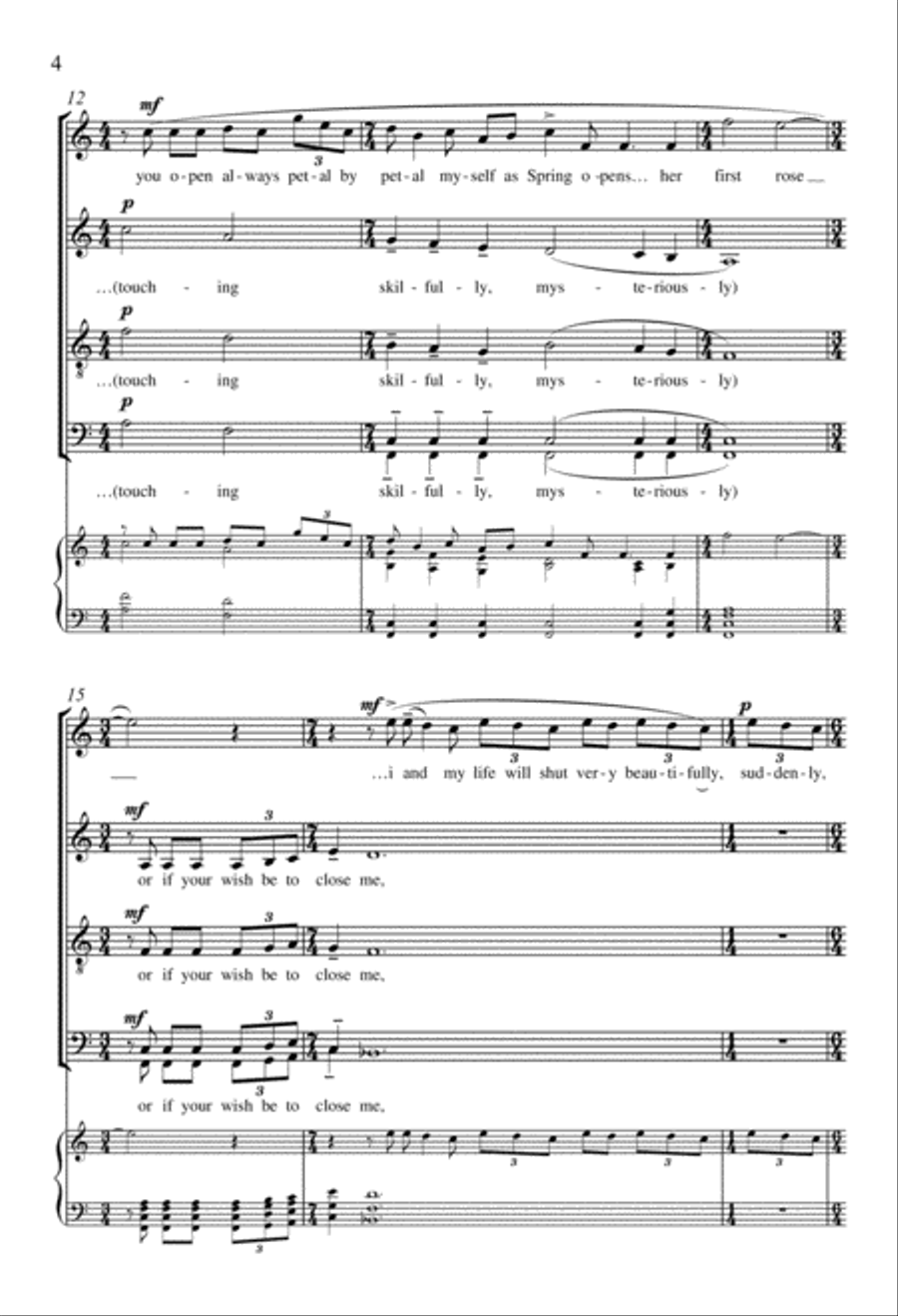 Sometimes I Feel Alive: 3. somewhere I have never travelled Divisi scores gallery preview page 4