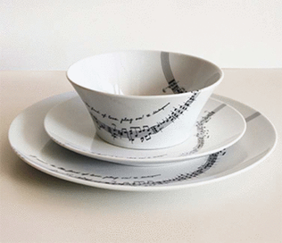 Porcelaine "Tafelmusik" Dinnerware - set 3 pieces