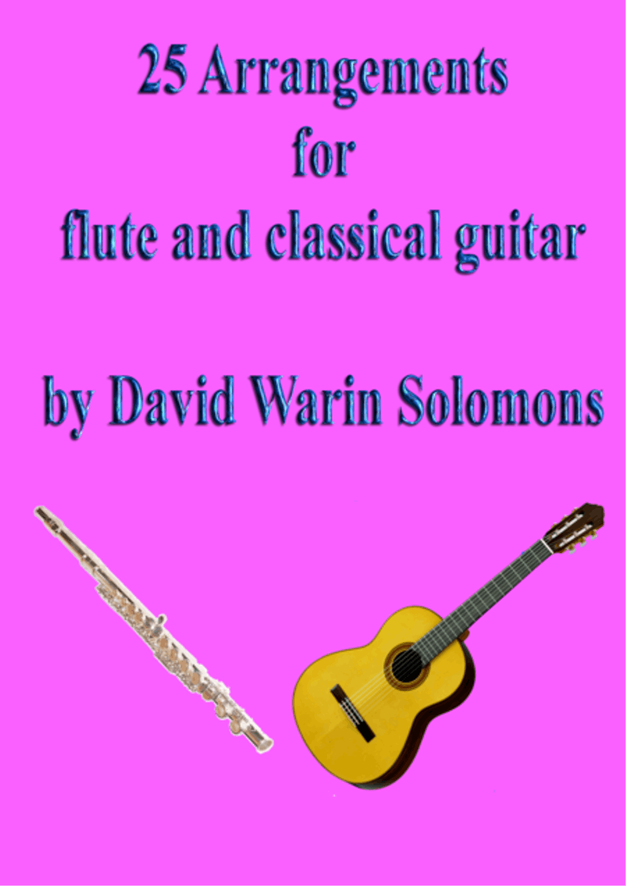 25 Arrangements for flute and classical guitar Flute scores gallery preview page 1