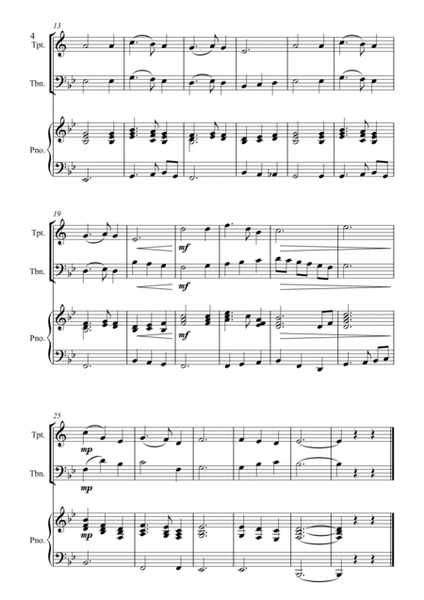 Carols for Two - Fifteen Traditional Carols for Trumpet and Trombone Duet (with Piano Accompaniment) image number null