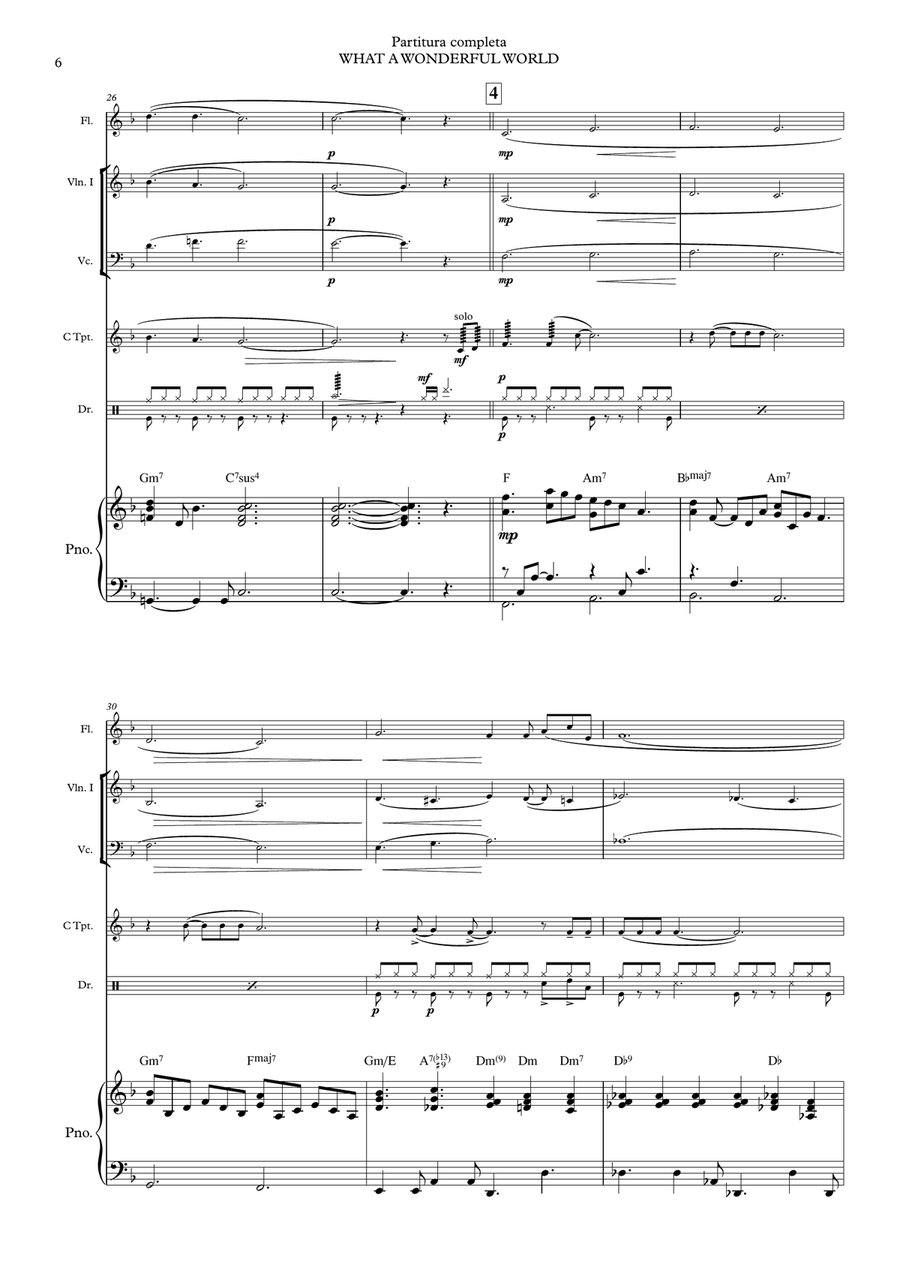 Mundo Su Misura (what A Wonderful World) Small Ensemble scores gallery preview page 6