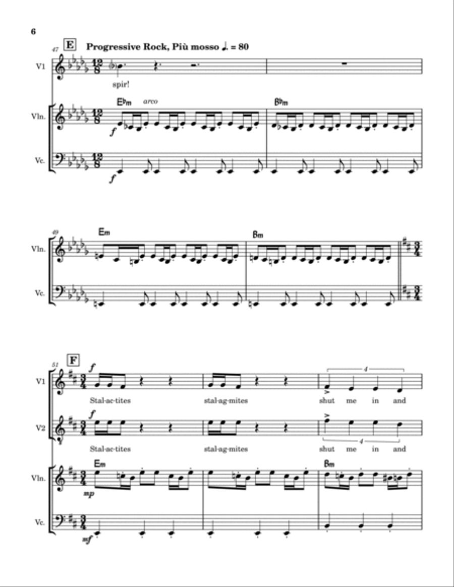 In The Cage Piano, Vocal, Guitar scores gallery preview page 6