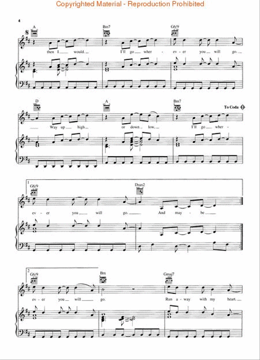 Wherever You Will Go Voice scores gallery preview page 4