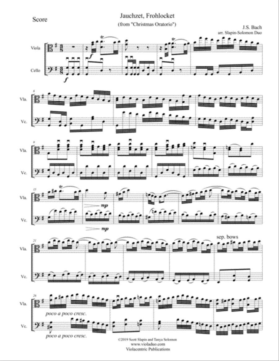 Twenty-Five Tunes for Twenty-Five Days of Christmas (for viola and cello) String Duet scores gallery preview page 6