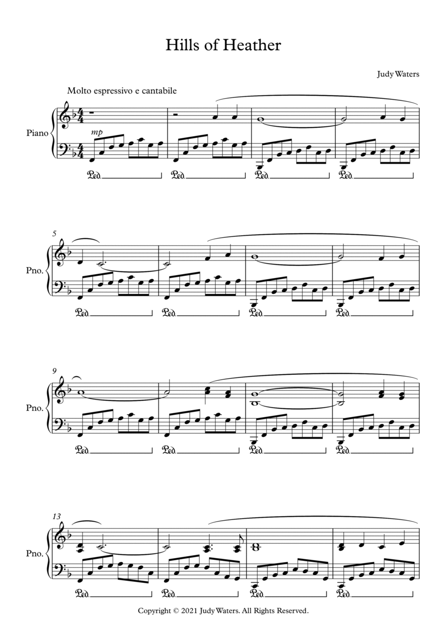 Hills of Heather Piano Solo scores gallery preview page 1