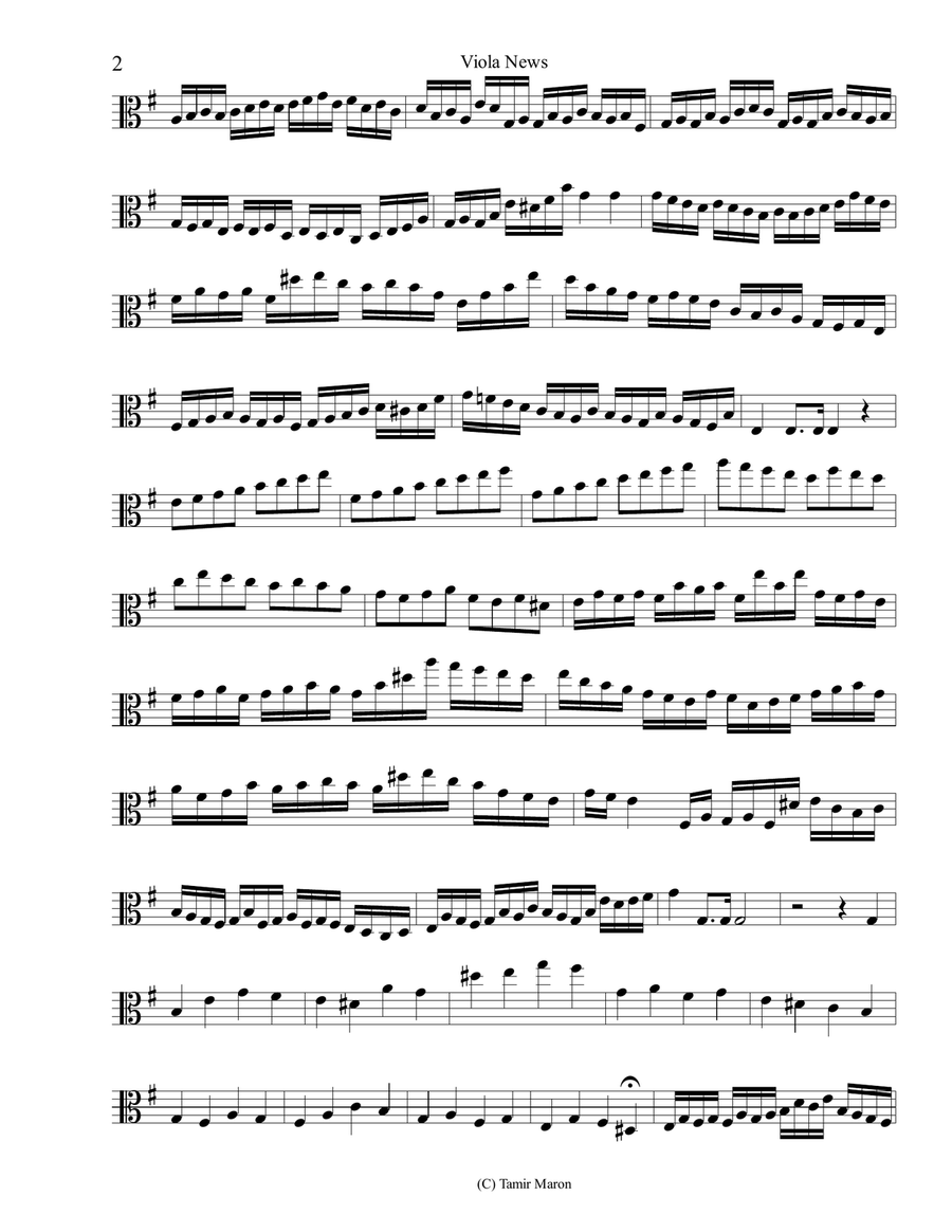 Viola Etude in G Major Viola Solo scores gallery preview page 2