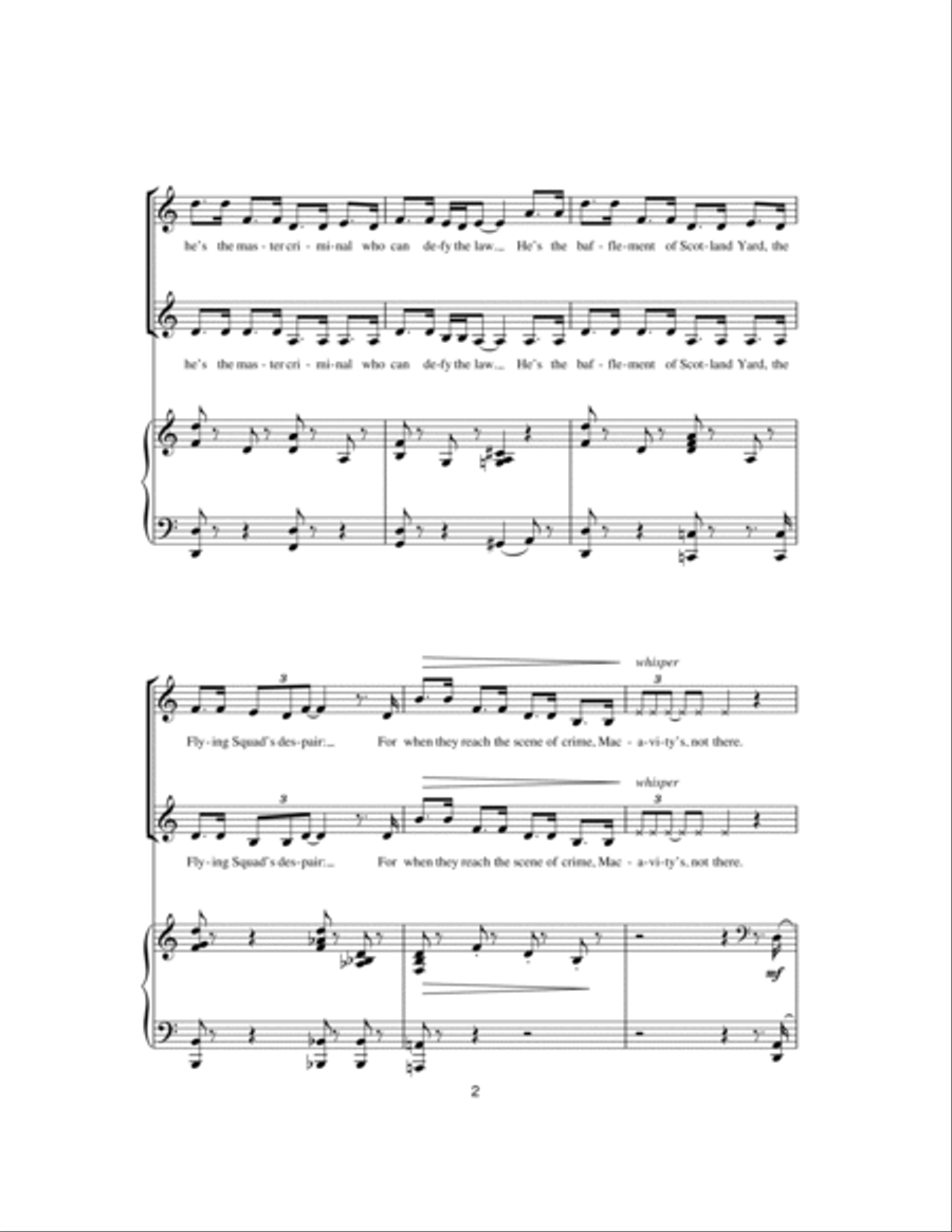 Macavity: The Mystery Cat (from Cats) 2-Part scores gallery preview page 2