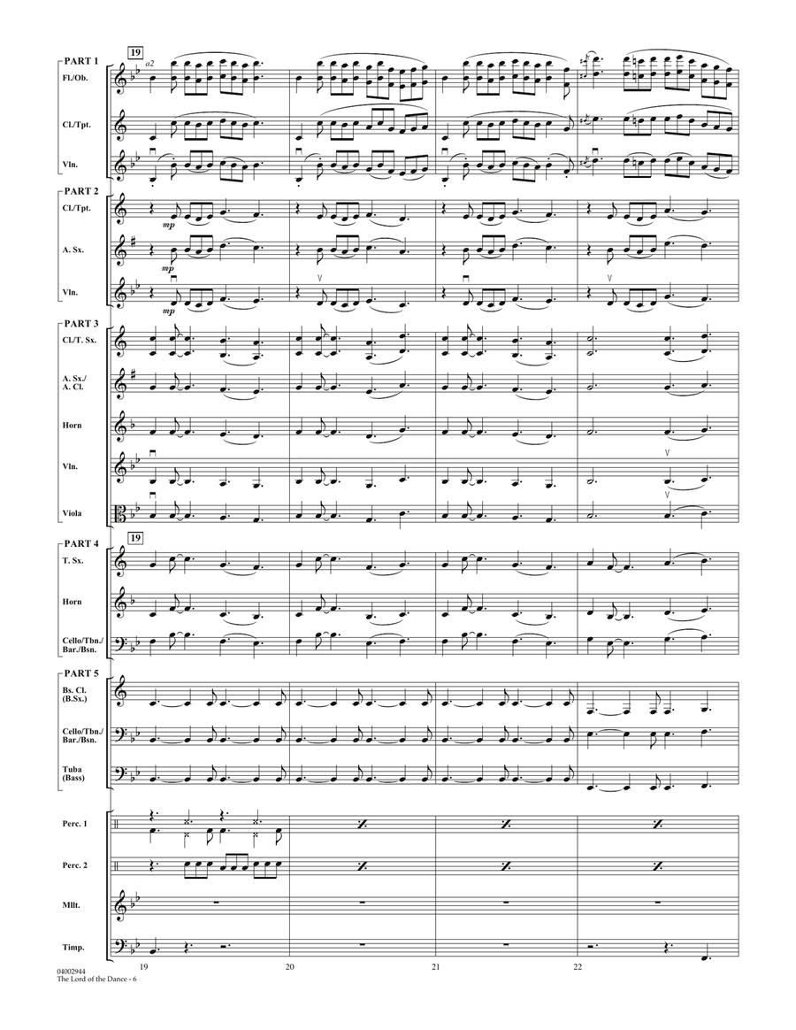 The Lord Of The Dance - Full Score Concert Band scores gallery preview page 6