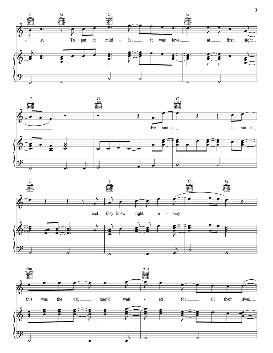 One Boy, One Girl One Boy, One Girl Piano, Vocal, Guitar scores gallery preview page 3