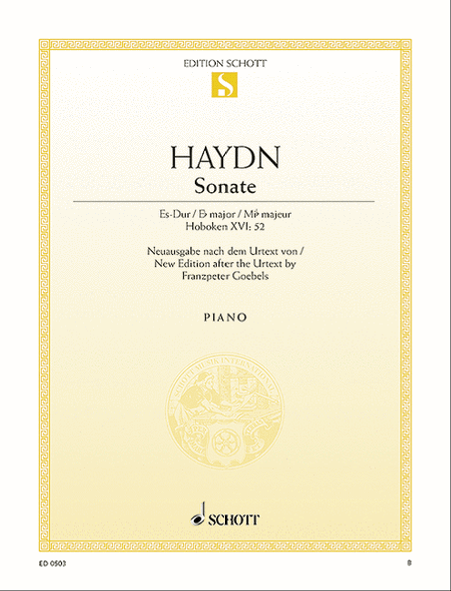 Sonata E-flat major, Hob. XVI:52 Piano Solo scores gallery preview page 1