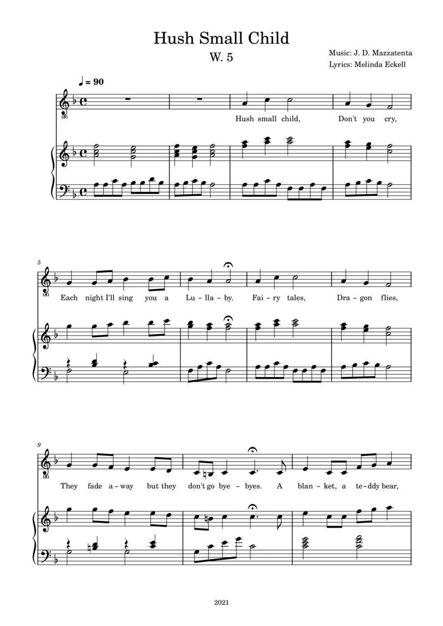 Hush Small Child, W. 5 Hush Small Child, W. 5 Voice scores gallery preview page 1