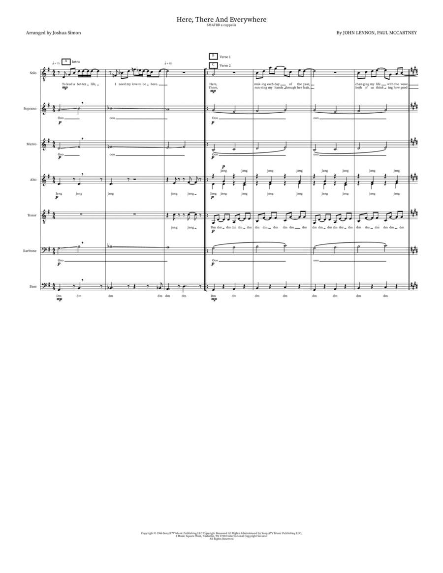 Here, There And Everywhere Choir scores gallery preview page 1