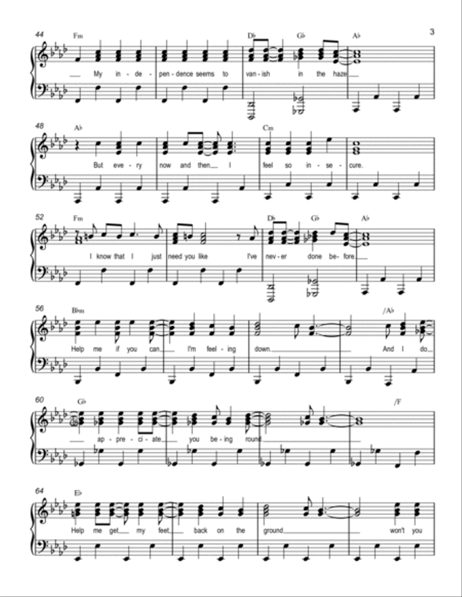 Help! Help! Piano Solo scores gallery preview page 3