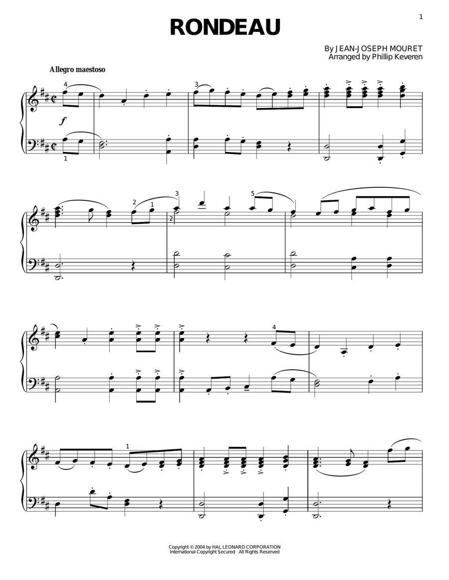 Rondeau (arr. Phillip Keveren) Piano Solo scores gallery preview page 1