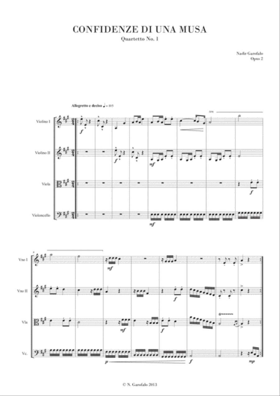 String Quartet no. 1 - Confidences of a Muse String Quartet scores gallery preview page 2