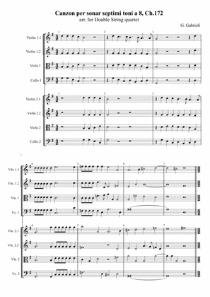 G. Gabrieli - Canzon per sonar septimi toni a 8, Ch.172, arr. for Double String quartet