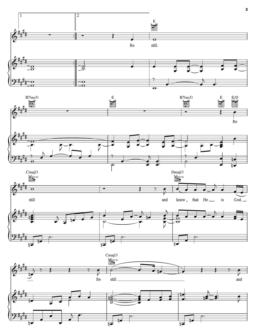 Be Still And Know Piano, Vocal, Guitar scores gallery preview page 3