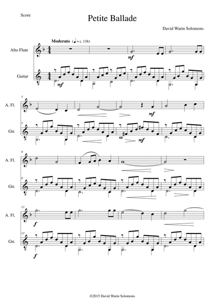 Petite Ballade for alto flute and guitar image number null